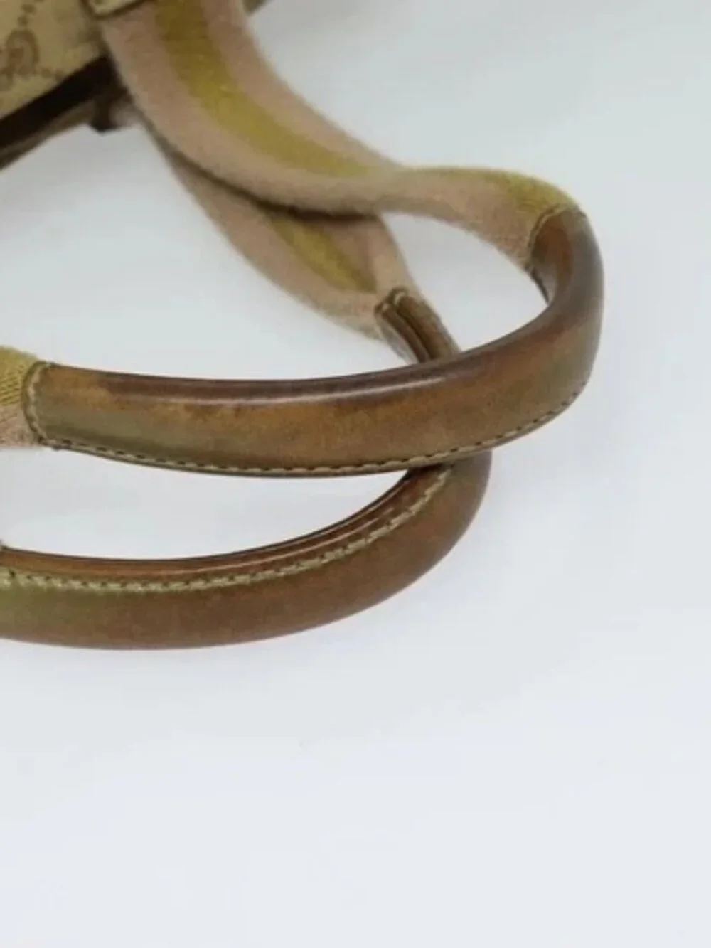 GUCCI GG Canvas Sherry Line Hand Bag Beige Gold pink 131228 Auth ac3698 - Picture 7 of 15